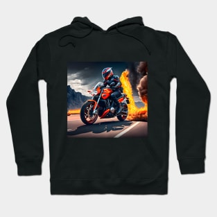 Motorcyclist in fire Hoodie